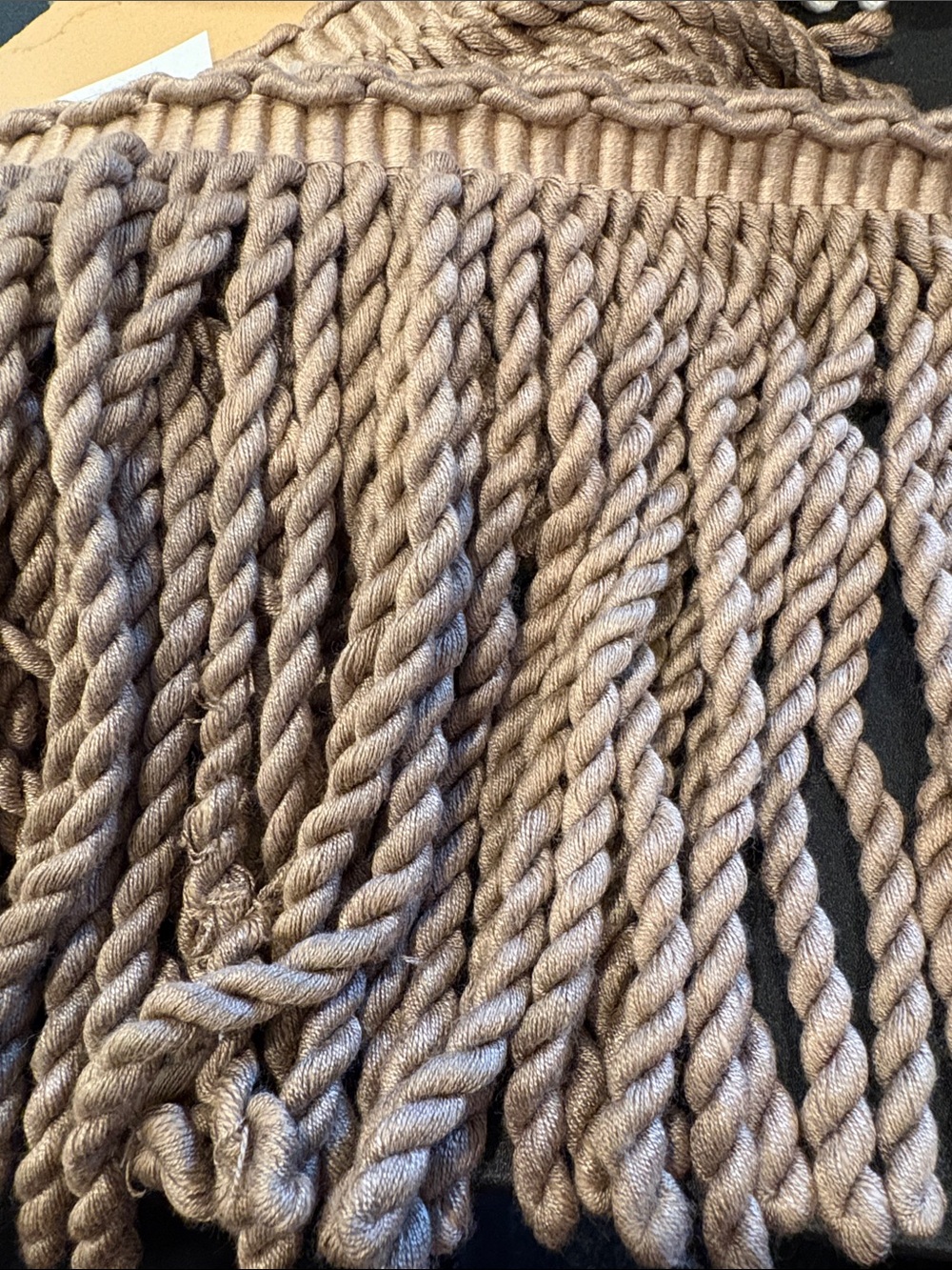 Vintage 2 pieces Tassel Fringe Trim in Taupe.‎ Some fraying. Box YY